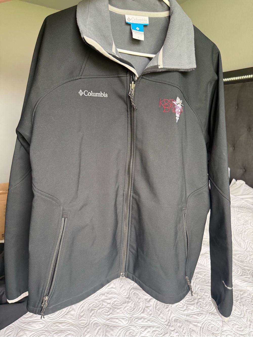 Columbia Black and Gray Softshell Jacket with Embroidered Logos